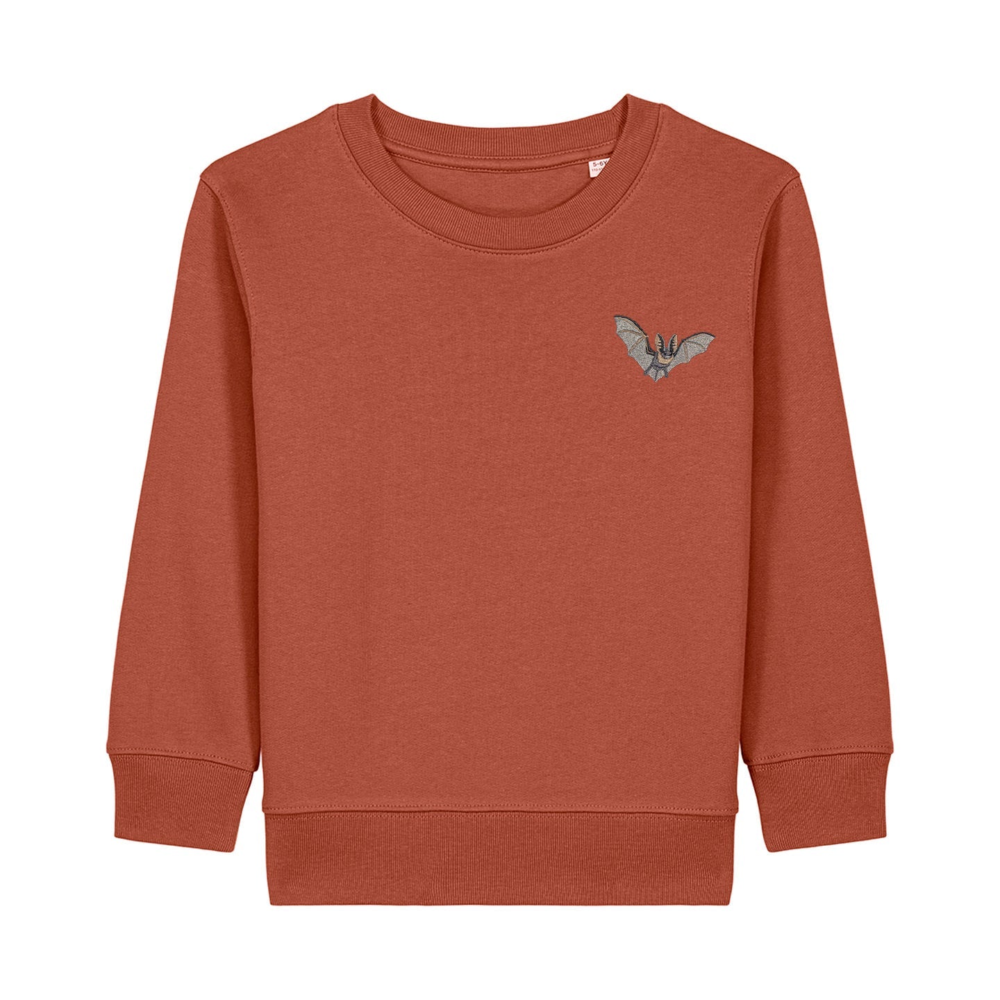 Grey Long-Eared Bat Embroidered Kids Jumper
