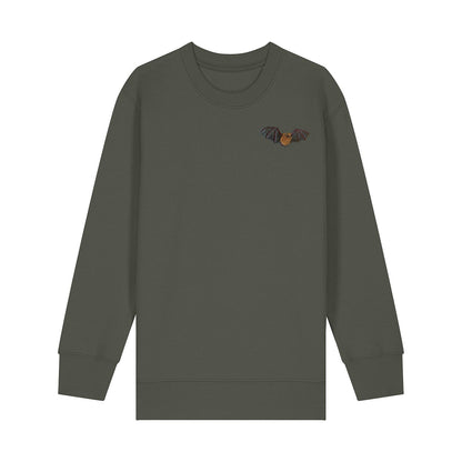 Noctule Bat Embroidered Kids Jumper