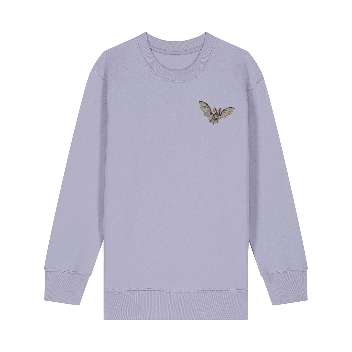 Grey Long-Eared Bat Embroidered Kids Jumper
