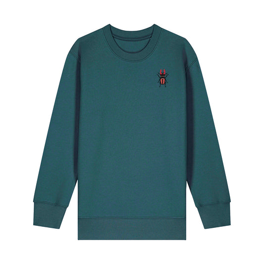 Stag Beetle Embroidered Kids Jumper