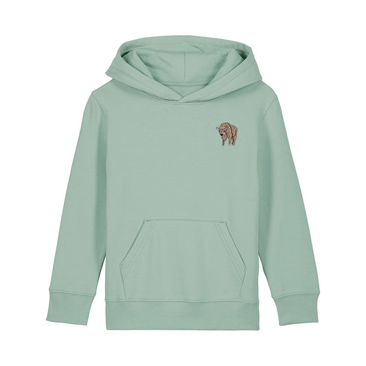 Bison Embroidered Kids Hoodie