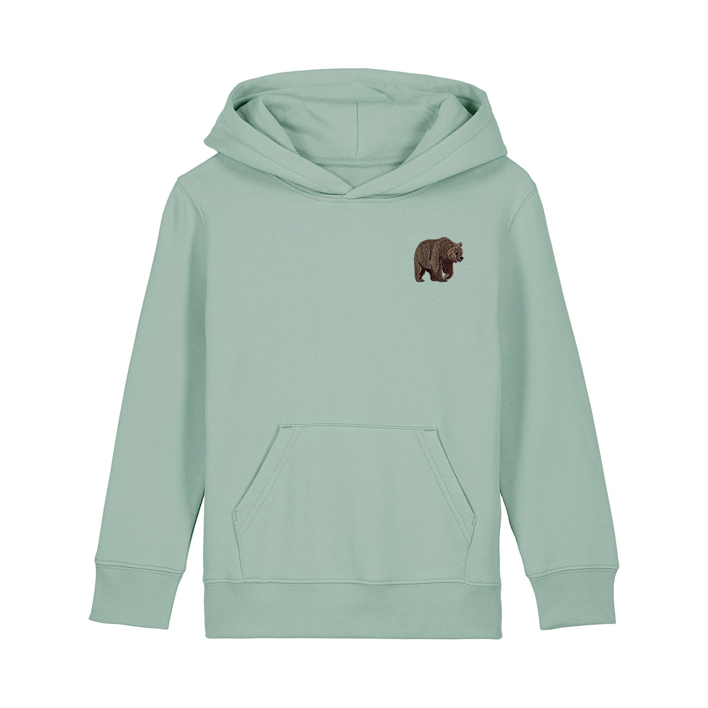 Brown Bear Embroidered Kids Hoodie