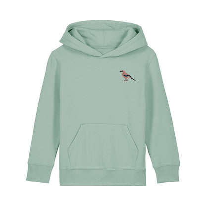 Eurasian Jay Embroidered Kids Hoodie