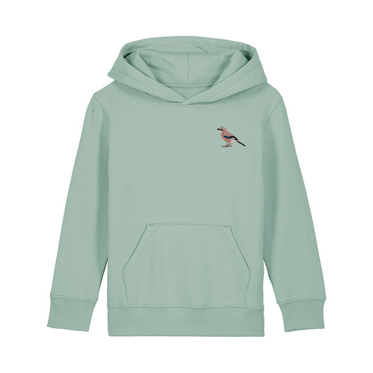 Eurasian Jay Embroidered Kids Hoodie