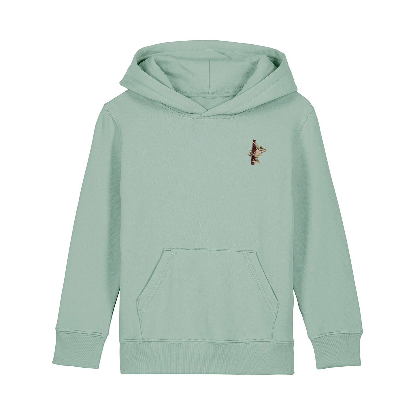 European Tree Frog Embroidered Kids Hoodie