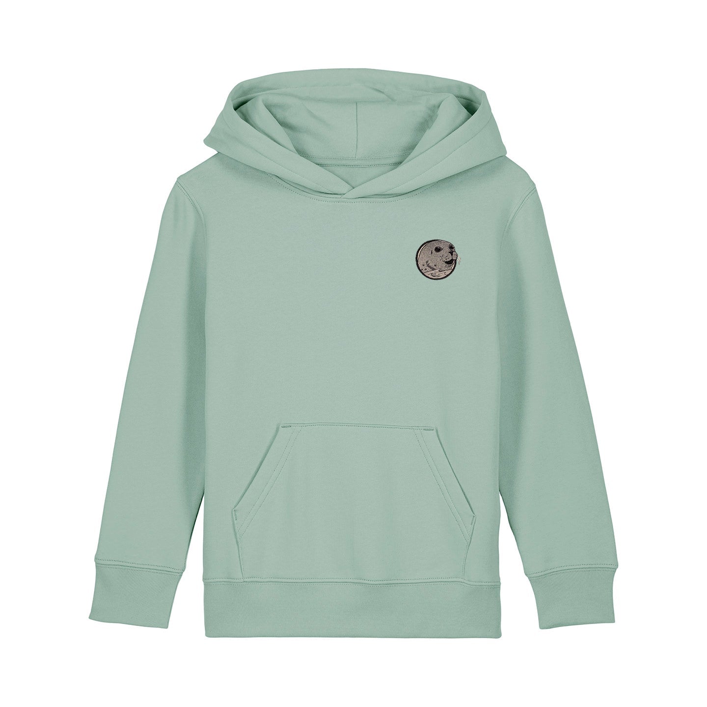 Grey Seal Embroidered Kids Hoodie