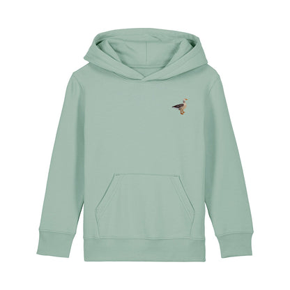 Greylag Goose Embroidered Kids Hoodie