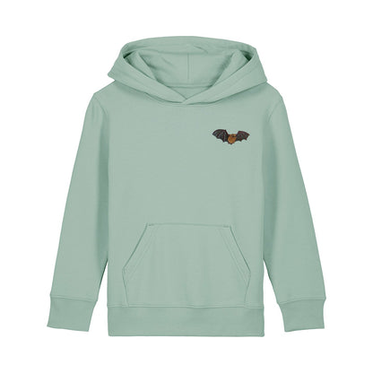 Noctule Bat Embroidered Kids Hoodie