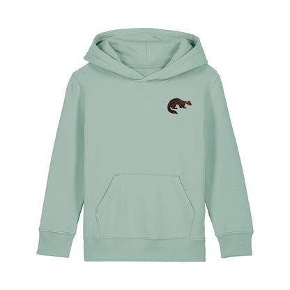 Pine Marten Embroidered Kids Hoodie
