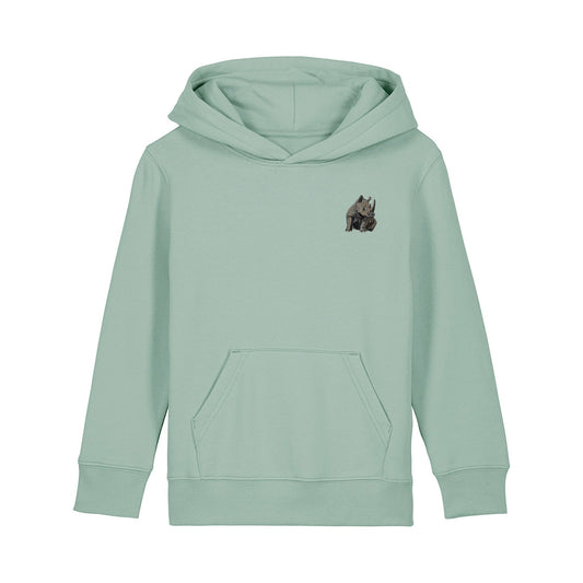 Rhino Embroidered Kids Hoodie