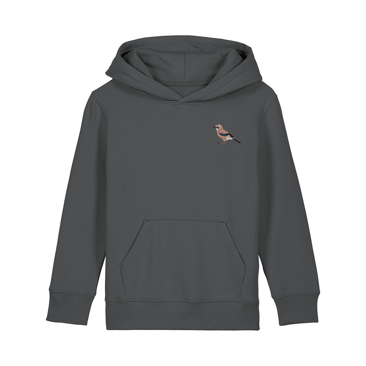 Eurasian Jay Embroidered Kids Hoodie