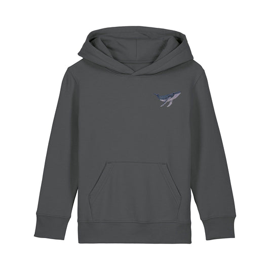 Humpback Whale Embroidered Kids Hoodie