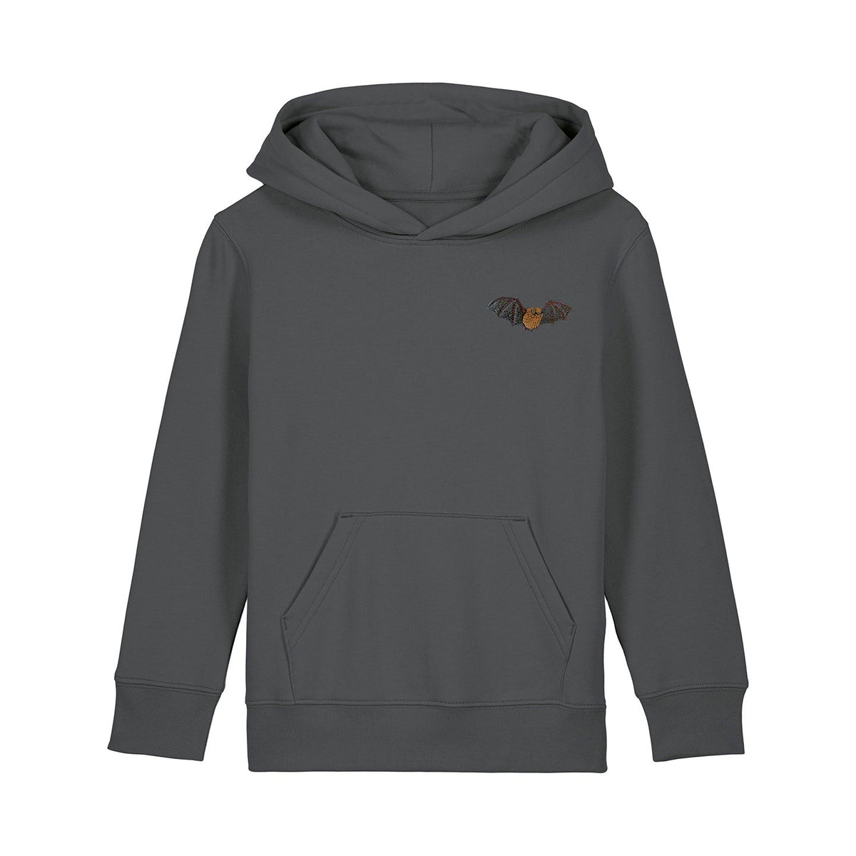 Noctule Bat Embroidered Kids Hoodie