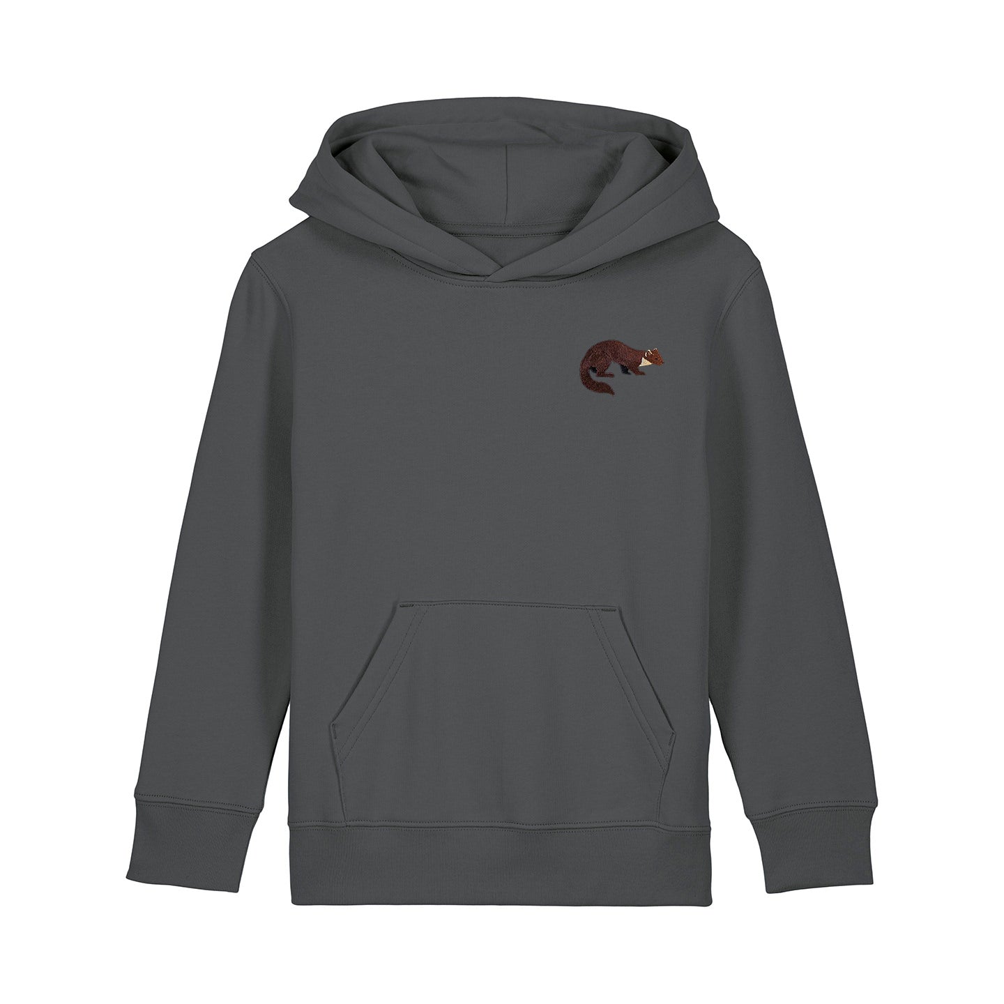 Pine Marten Embroidered Kids Hoodie
