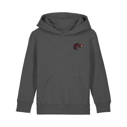 Pine Marten Embroidered Kids Hoodie