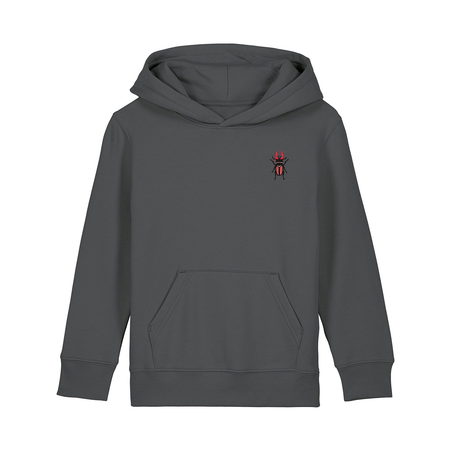 Stag Beetle Embroidered Kids Hoodie
