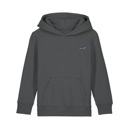 Thresher Shark Embroidered Kids Hoodie