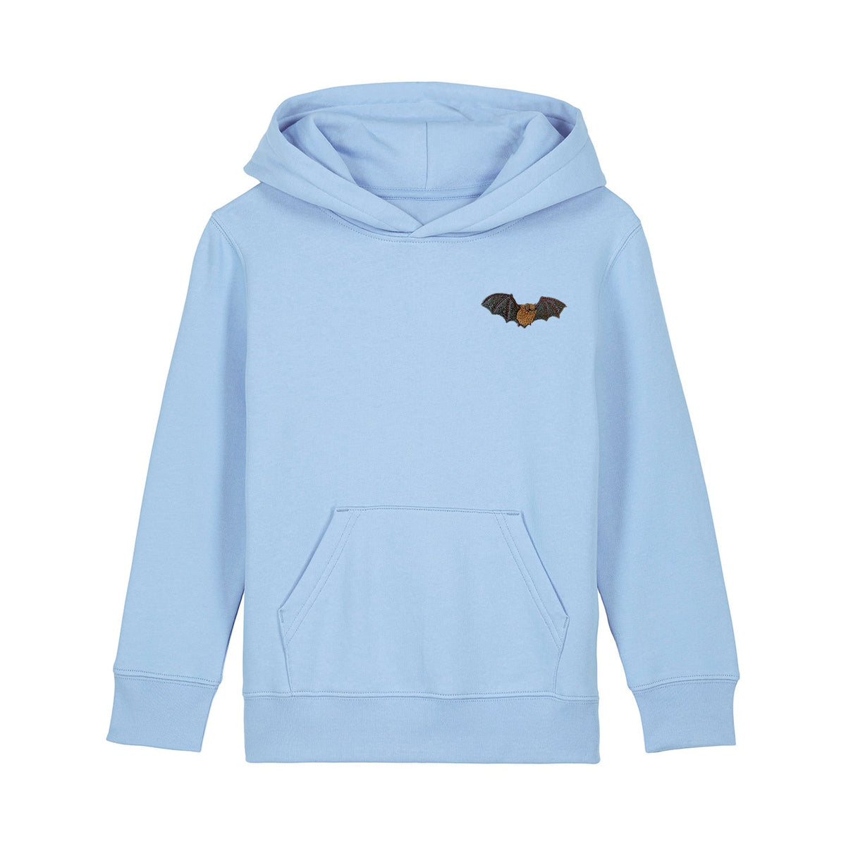 Noctule Bat Embroidered Kids Hoodie