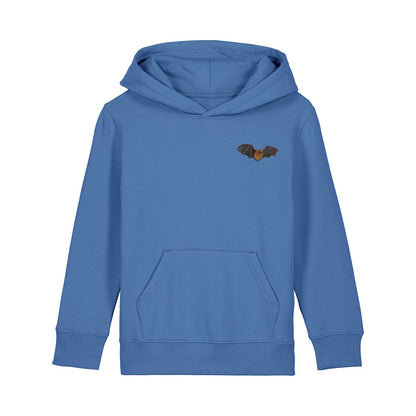 Noctule Bat Embroidered Kids Hoodie