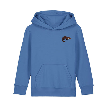 Pine Marten Embroidered Kids Hoodie