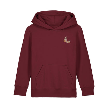 Mushroom Moon Crescent Embroidered Kids Hoodie