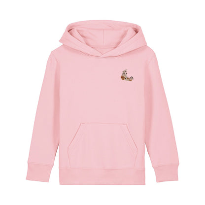 Mushroom Moon Crescent Embroidered Kids Hoodie