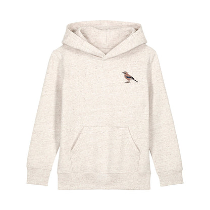 Eurasian Jay Embroidered Kids Hoodie