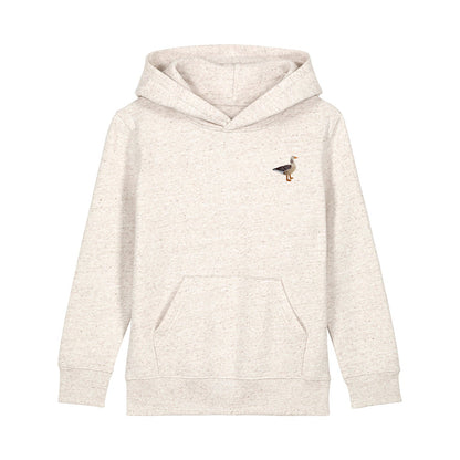 Greylag Goose Embroidered Kids Hoodie