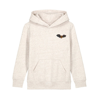 Noctule Bat Embroidered Kids Hoodie