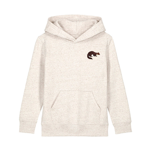 Pine Marten Embroidered Kids Hoodie