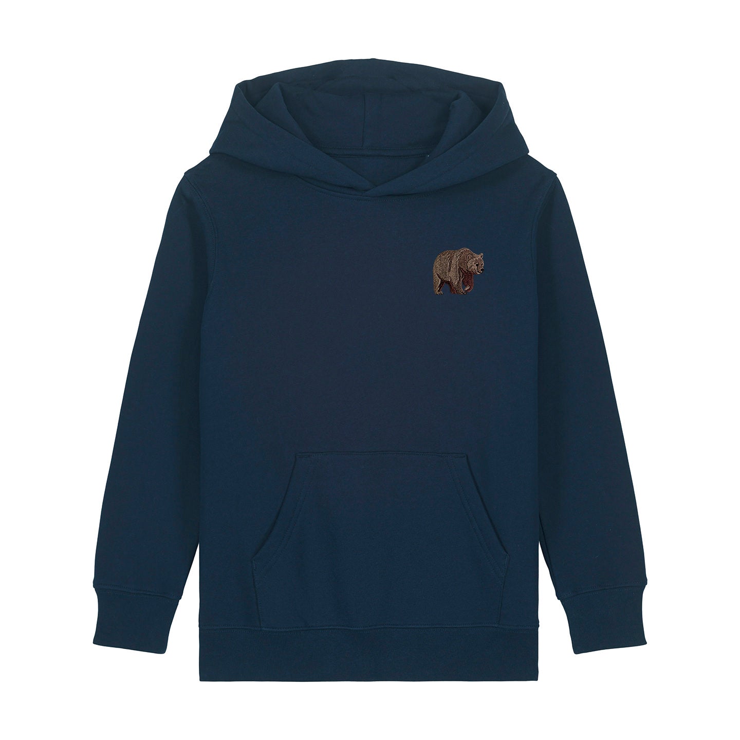 Brown Bear Embroidered Kids Hoodie