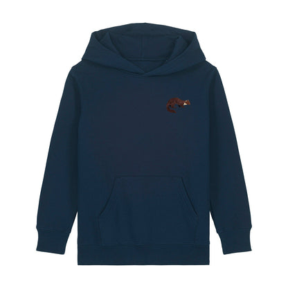 Pine Marten Embroidered Kids Hoodie