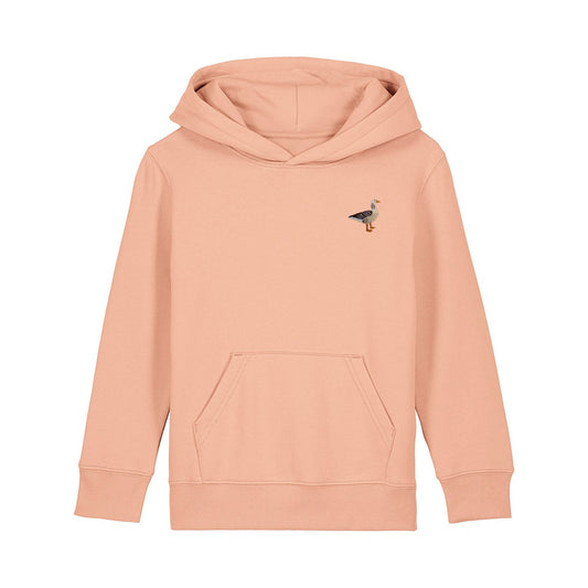 Greylag Goose Embroidered Kids Hoodie
