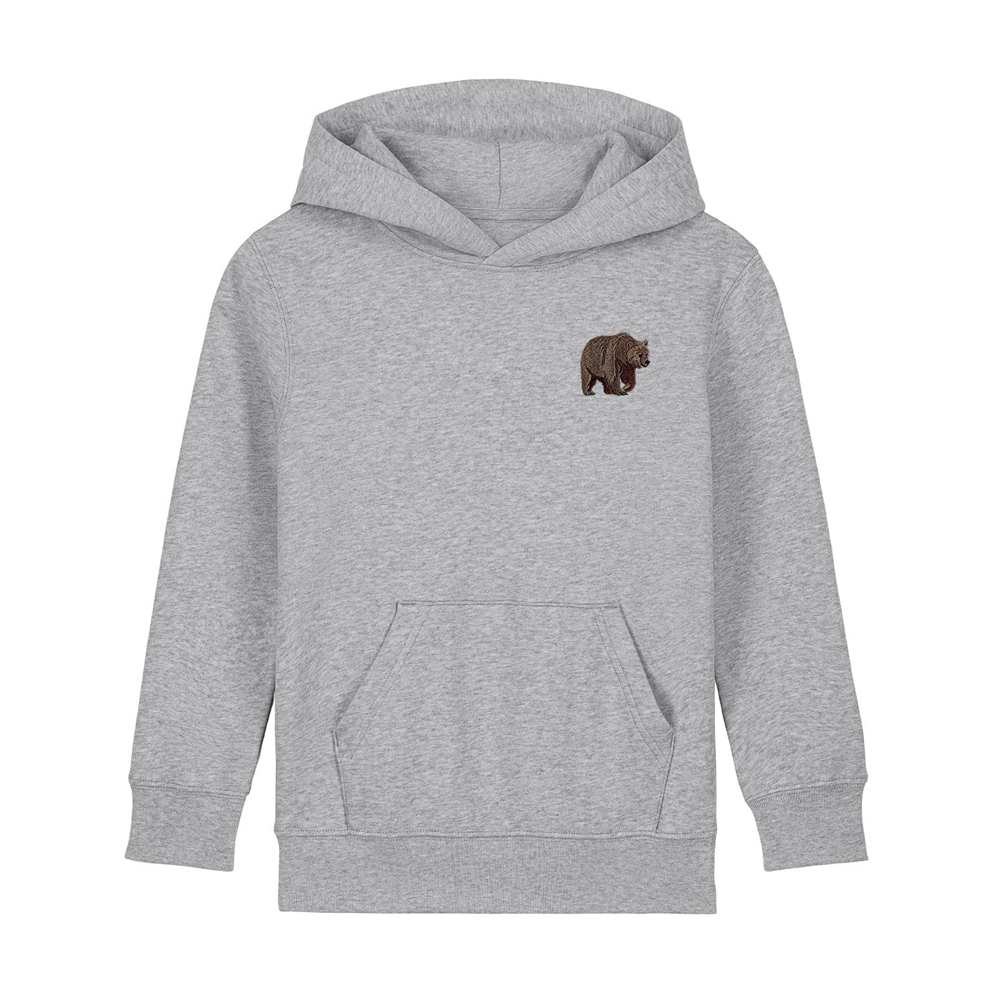 Brown Bear Embroidered Kids Hoodie