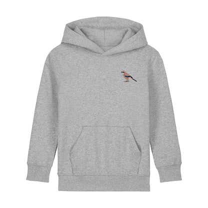 Eurasian Jay Embroidered Kids Hoodie