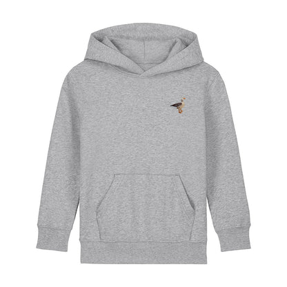 Greylag Goose Embroidered Kids Hoodie