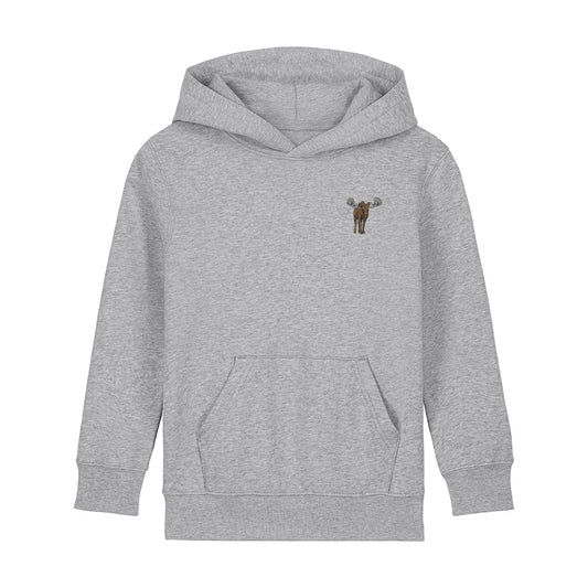 Moose Embroidered Kids Hoodie