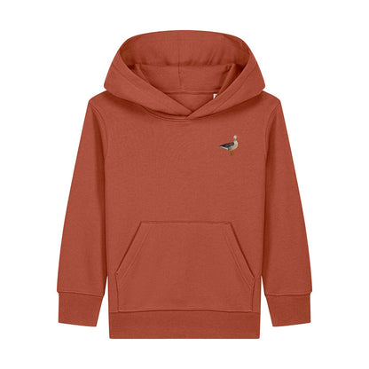 Greylag Goose Embroidered Kids Hoodie