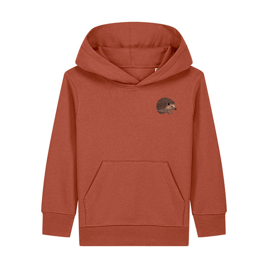 Hedgehog Embroidered Kids Hoodie