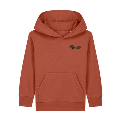 Noctule Bat Embroidered Kids Hoodie