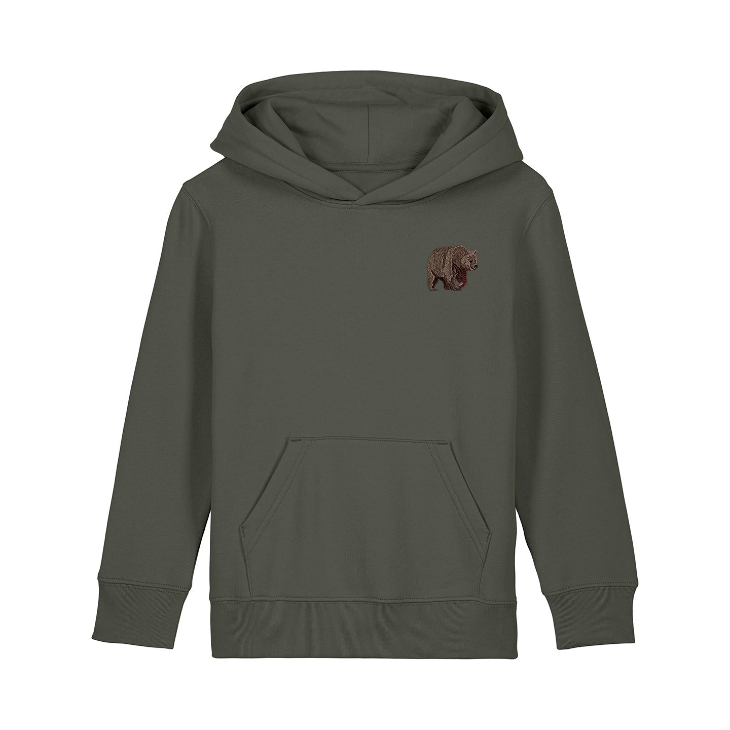 Brown Bear Embroidered Kids Hoodie