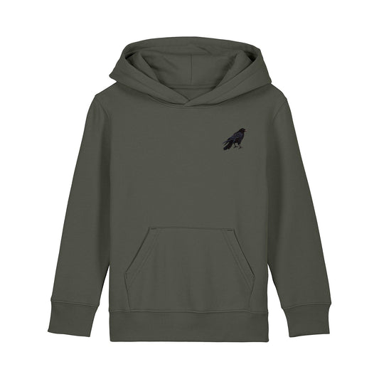 Crow Embroidered Kids Hoodie