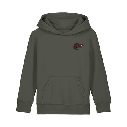 Pine Marten Embroidered Kids Hoodie