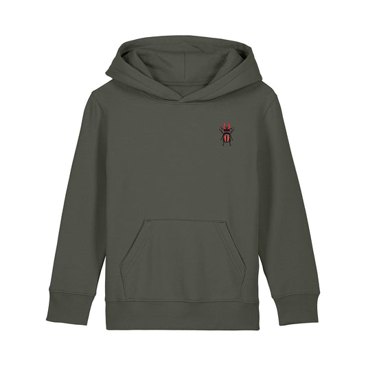 Stag Beetle Embroidered Kids Hoodie
