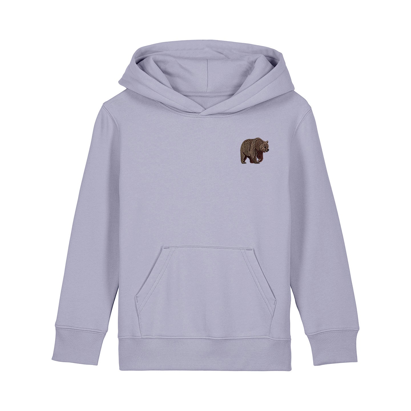 Brown Bear Embroidered Kids Hoodie
