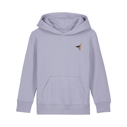 Greylag Goose Embroidered Kids Hoodie