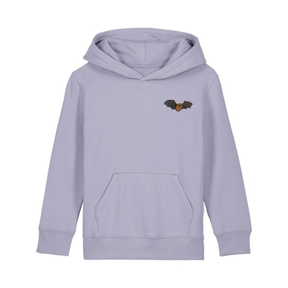 Noctule Bat Embroidered Kids Hoodie