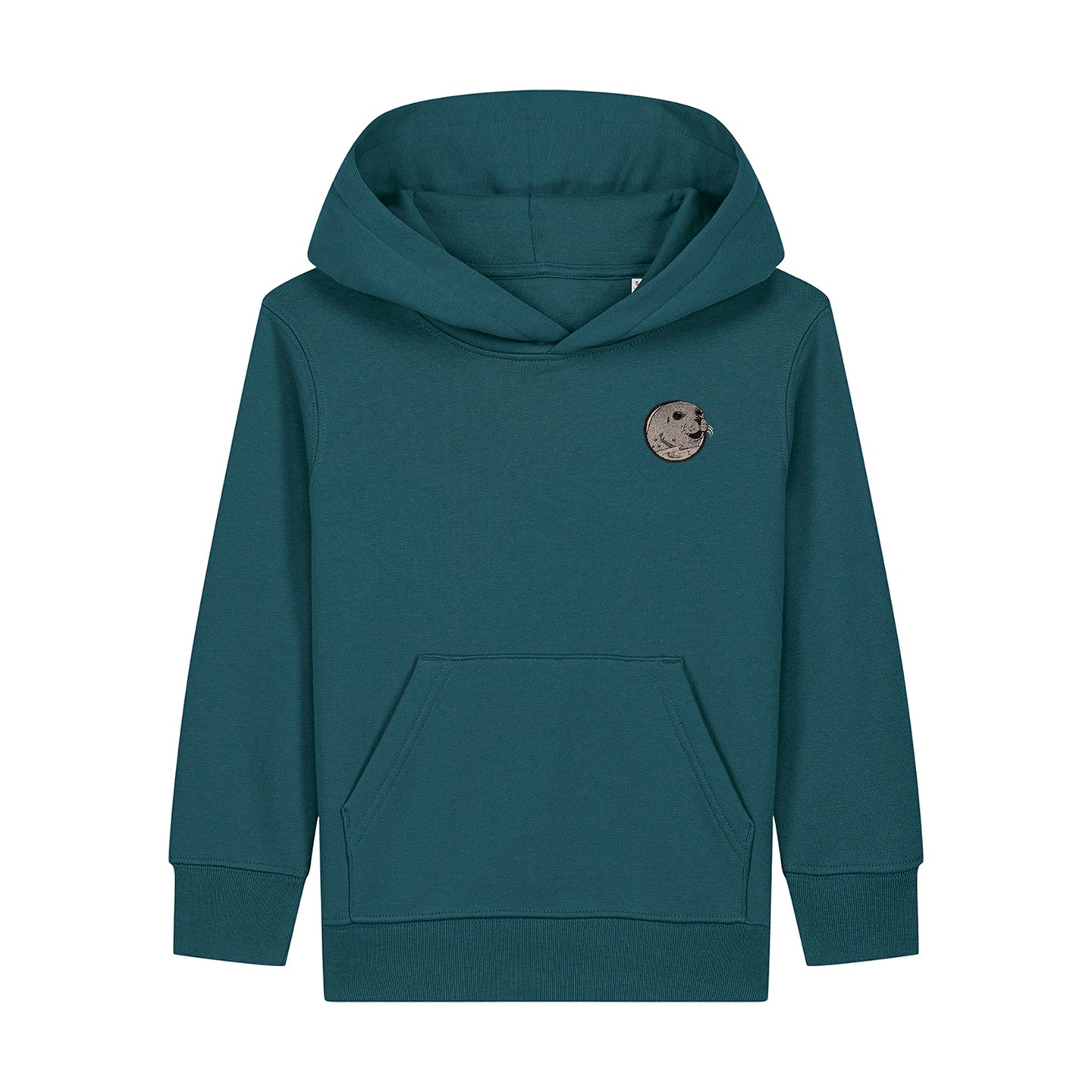 Grey Seal Embroidered Kids Hoodie