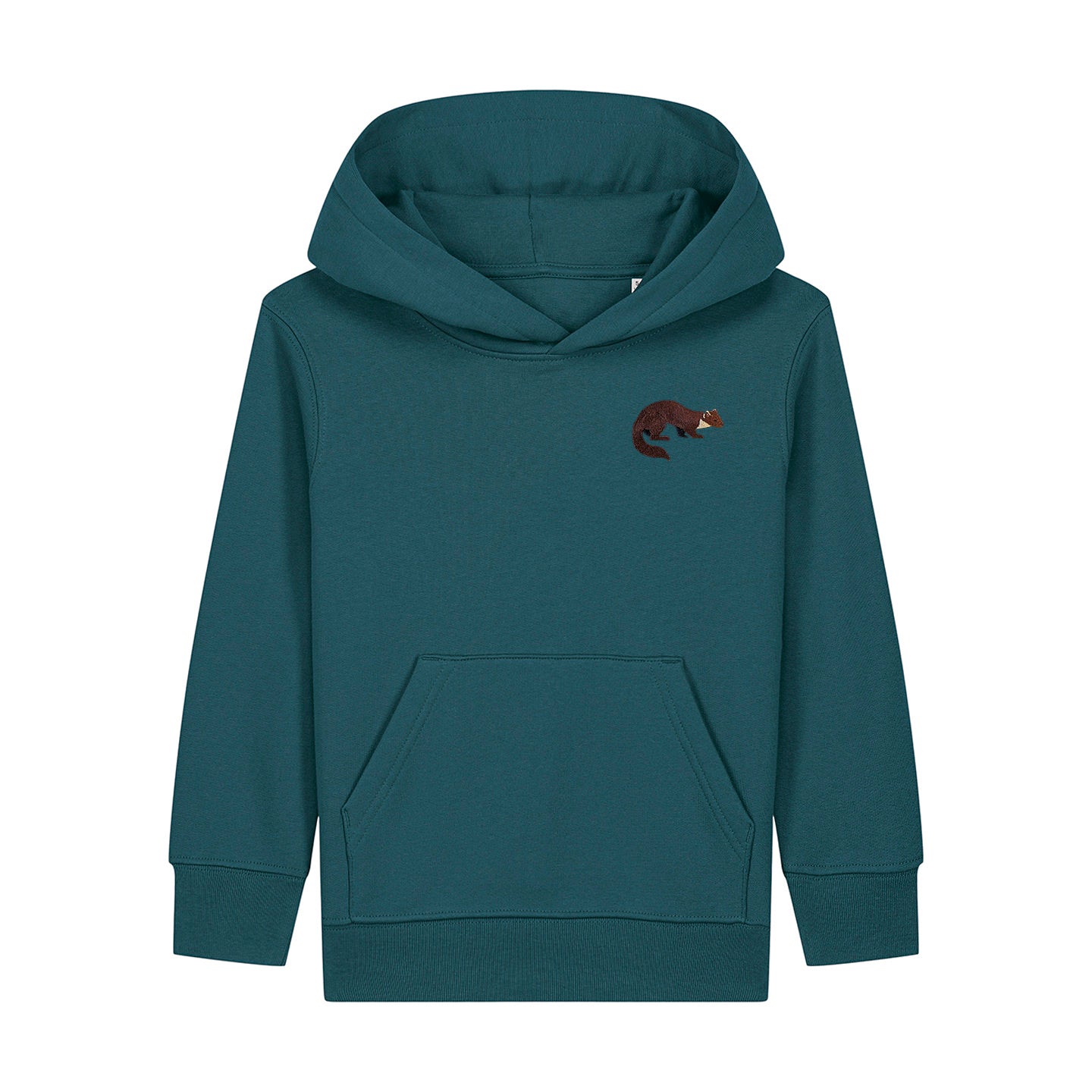 Pine Marten Embroidered Kids Hoodie