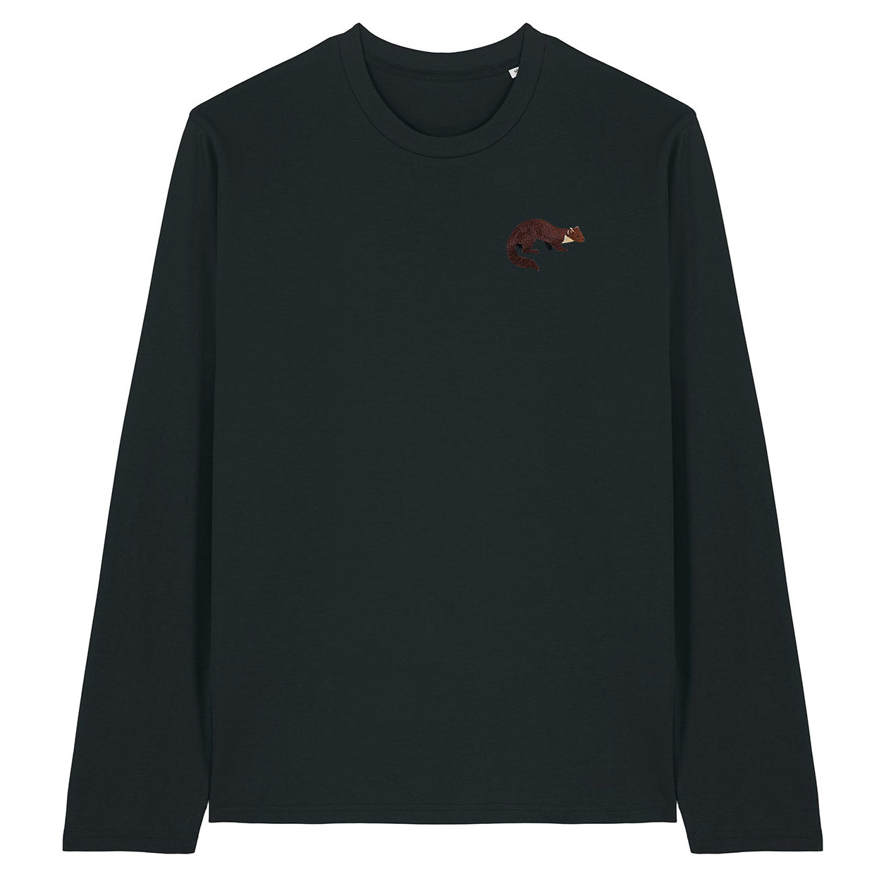 Pine Marten Embroidered Long Sleeve T-Shirt